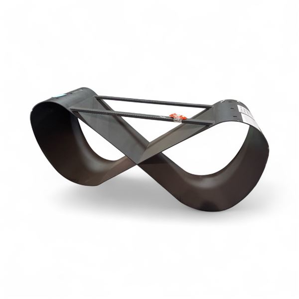 Modern Black Metal Infinity Dining Table Base – H29" x W61" x D19"