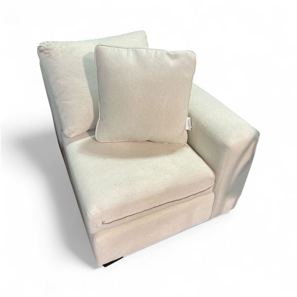 Stylus Cannon Right-Arm Chair - Levi Oyster- H28" x W31" x D38"