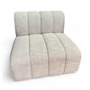 Image 1 : Modern Grey Channel-Tufted Armless Chair - H28" x W37" x D35"