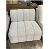 Image 2 : Modern Grey Channel-Tufted Armless Chair - H28" x W37" x D35"