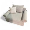 Image 1 : Contemporary Upholstered Armchair with Rounded Bolster Arms - H26" x W43" x D37"