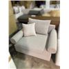 Image 2 : Contemporary Upholstered Armchair with Rounded Bolster Arms - H26" x W43" x D37"