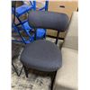 Image 2 : Modern Charcoal Blue Upholstered Dining Chair with Black Metal Legs