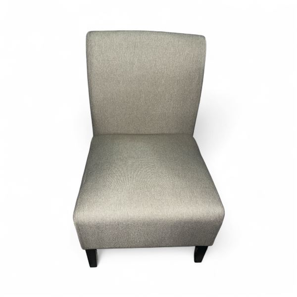 Modern Armless Accent Chair - Light Taupe - Dark Wood-look Legs