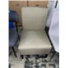 Image 2 : Modern Armless Accent Chair - Light Taupe - Dark Wood-look Legs