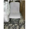 Image 2 : Set of 2 Modern Grey Dining Chairs with Black Metal Legs
