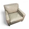 Image 1 : Light Taupe Leather Accent Chair with Nailhead Detailing