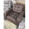 Image 2 : Contemporary Microfiber Armchair - Chocolate Brown