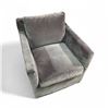 Image 1 : Grey Velvet Armchair with Skirted Base