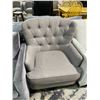 Image 2 : Light Grey Tufted Armchair with Nailhead Trim – RV: $489 CAD