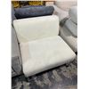 Image 2 : Modern Armless Cream Accent Chair with Chrome Legs
