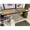 Image 2 : Industrial Style Wood and Iron Dining Table - RV: $1199 CAD - H31" x W71" x D31.5"