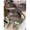 Image 2 : 3 Vintage Iron Stools - Adjustable Height