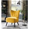 Image 1 : NEW - Imani Collection Yellow Velvet Accent Chair. R.V.$155 (1166YW-1)
