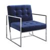 Image 2 : NEW - Delia Collection Chrome & Blue Accent Chair, R.V. $209 (4405NV)