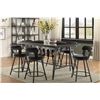 Image 2 : NEW - Appert Collection Counter Height Table, Glass Insert & Built-in Wine Rack - 36 x 69 x 36H (556