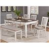 Image 2 : NEW -  Nesbitt Collection White Antique Dining Bench (7412W-13)