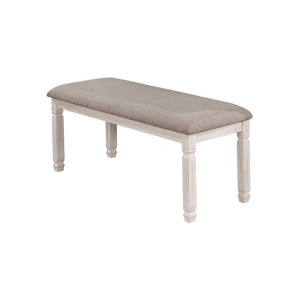 NEW -  Nesbitt Collection White Antique Dining Bench (7412W-13)