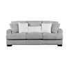 Image 1 : NEW - Imogen Collection Corduroy Brushed-Linen Grey Sofa - 87 x 35.75 x 35.75H (99083GY-3)