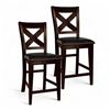 Image 1 : NEW -  Pair of Crown Point Collection Bistro Mango Veneer Counter Heigh Chairs (1372-24)