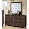 Image 3 : NEW -  Darcy Collection Dark Oak Dresser & Mirror - 58 x 17 x 35H Dresser (Total 2 Boxes - VF-1700-5