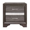 Image 1 : NEW Luster Collection Embossed Grey Faux-Wood veneer Nightstand - 26 x 16.5 x 26H (1505-4)