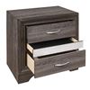 Image 2 : NEW Luster Collection Embossed Grey Faux-Wood veneer Nightstand - 26 x 16.5 x 26H (1505-4)