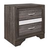Image 3 : NEW Luster Collection Embossed Grey Faux-Wood veneer Nightstand - 26 x 16.5 x 26H (1505-4)