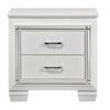 Image 1 : NEW  Allura Collection Textured LED White Nightstand (1916W-4)