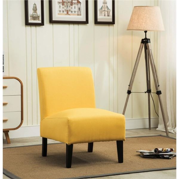 NEW  Nadine Collection Yellow Slipper Accent Chair - (VE-453FS-YL)