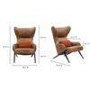 Image 4 : Moe’s Home Collection Amos Leather Accent Chair - Cappuccino - RV: $2399 CAD (PK-1103-14)
