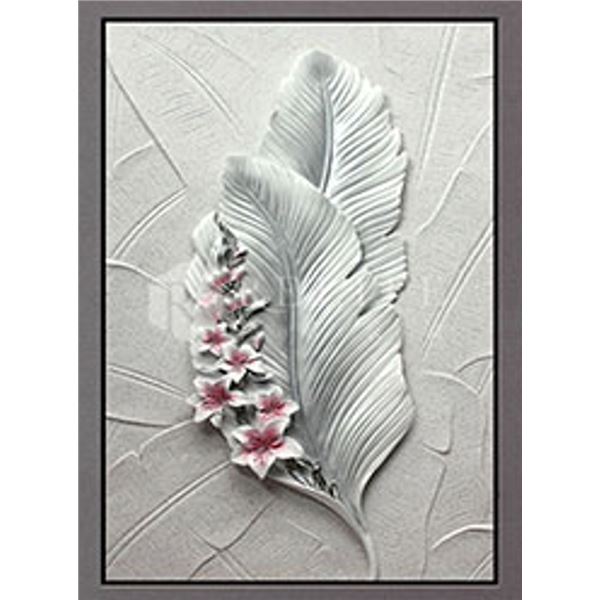 Tropical Elegance - Silver - Luxury Wall Art - 60 x 80 cm (New in Box)