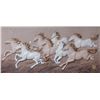 Image 1 : Galloping Horses - Fiber and Wood Mural with Frame - 60 x 120 cm (New in Box)