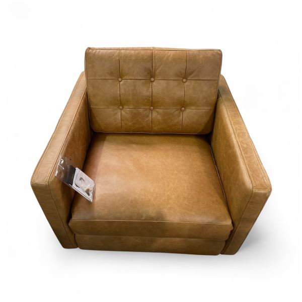 Moes Bridgers Power Recliner Chair Tan Leather (Slight Rip on Right Side - Retail $3,374.00)