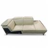 Image 1 : Stylish Beige Leather Sectional Sofa - Cream Leather - Adjustable Headrests