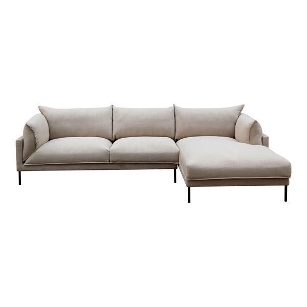 Modern Sectional Sofa with Chaise - Light Beige