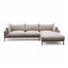 Image 1 : Modern Sectional Sofa with Chaise - Light Beige