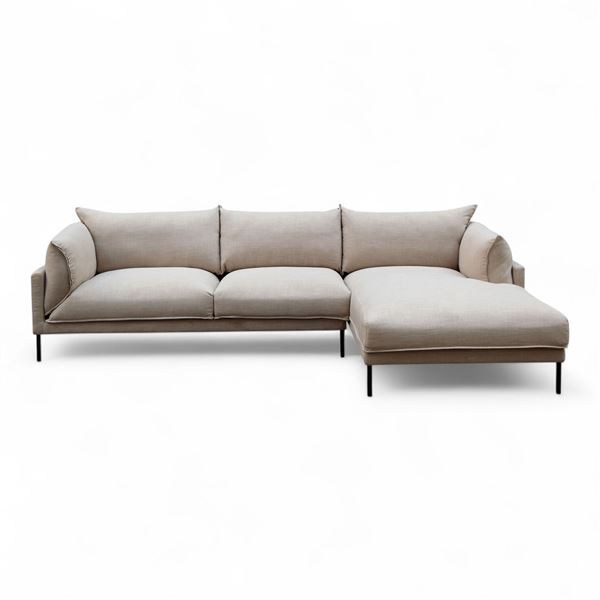Modern Sectional Sofa with Chaise - Light Beige