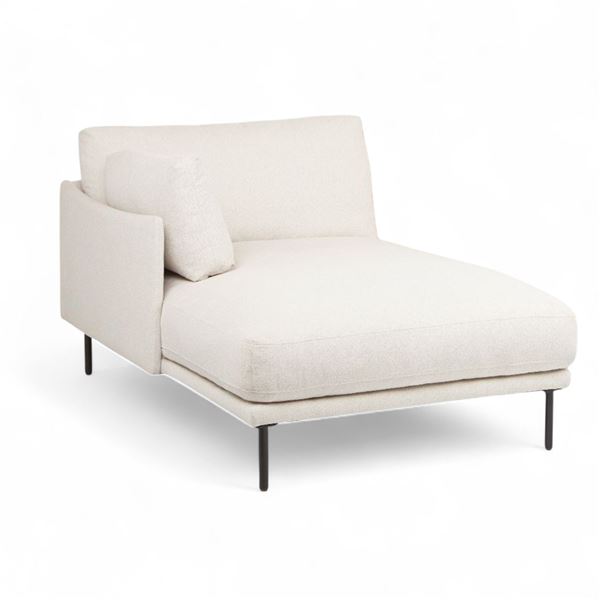 Article Olsen 110" Left Sectional - Ratine Ivory (ART3234)