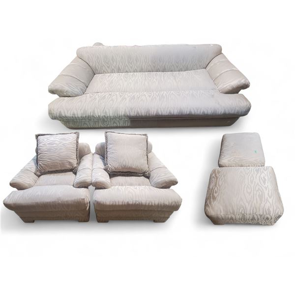 Contemproary Zebra Pattern Sofa Set - Includes 3-Seater Sofa, Loveseat