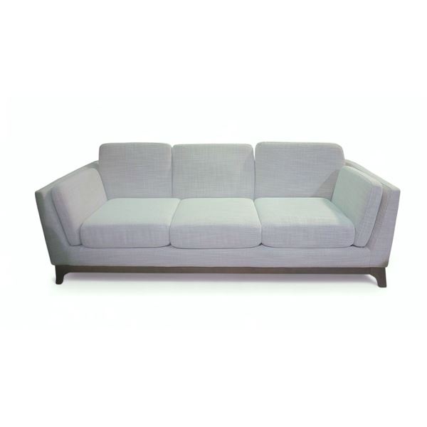Scandinavian-Style 3 Seater Sofa - Light Grey - H24" x W82" x D35"