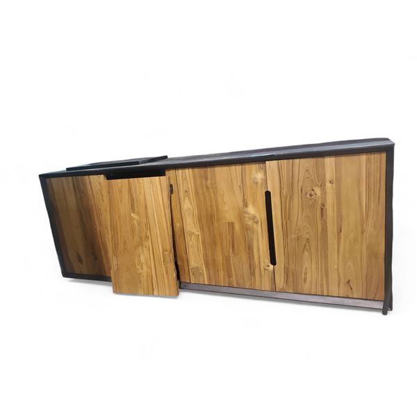 Modern Wooden Sideboard - Natrual Oak Finish - H26" x W72" x D18" - One Door Broken