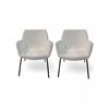 Image 1 : Set of 2 Modern Accent Chairs - White Leather