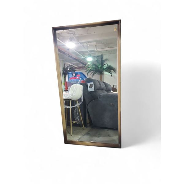 Full-length Framed Mirror - Golden Oak Wood - 31.5" x 62"