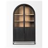 Image 1 : Sloan Curio Cabinet - Black Wood & Metal -RV: $3999 CAD (Model: 69885) - H85.5" x L47.5" x D18"