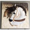 Image 1 : Left-Facing White Horse Head - Luxury Wall Art - 100 x 100 cm (New in Box)