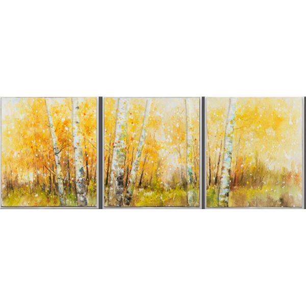 Golden Birch Forest - Luxury Wall Art - 60 x 60 cm x 3 panels (New in Box)