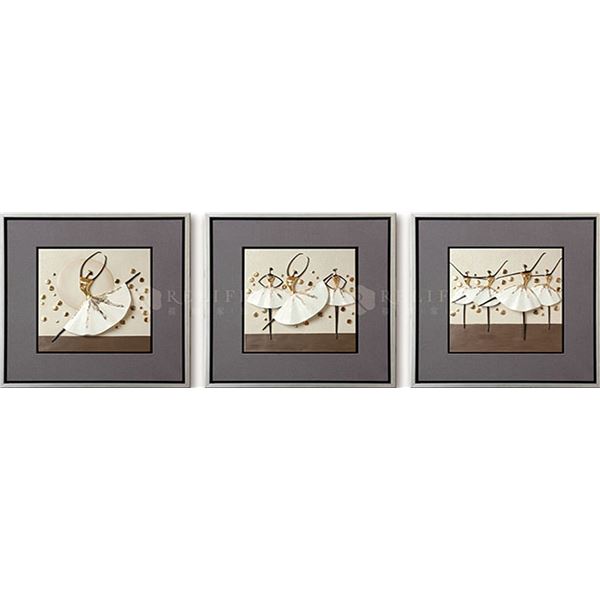 60 Waltz (Gold) - Luxury Wall Art with frame - 60 x 60 cm x 3 panels (New in Box)