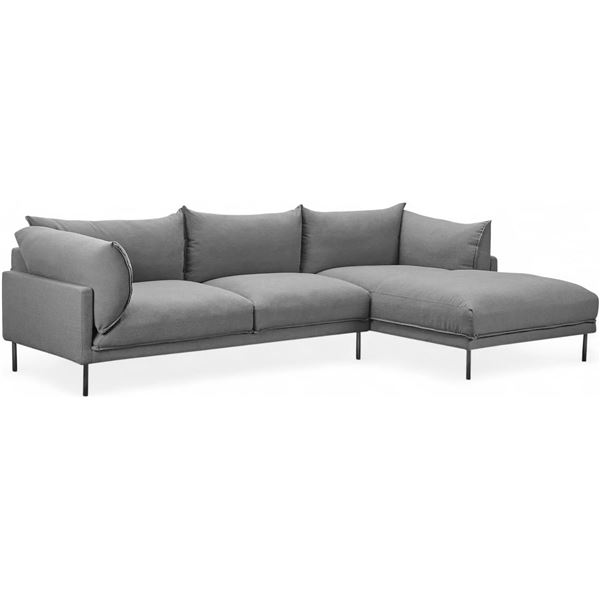 Moe's Home Collection Jamara Right-Facing Sectional - Charcoal Grey (UB-1016-07-R)