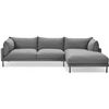 Image 2 : Moe's Home Collection Jamara Right-Facing Sectional - Charcoal Grey (UB-1016-07-R)